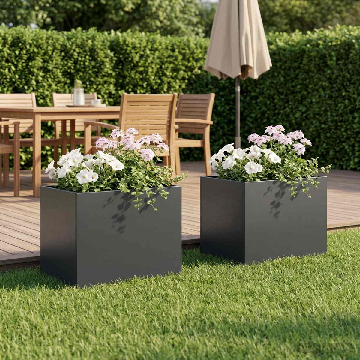 Plantenbak 2 st Antraciet 40 x 30 x 30 cm Koudgewalst staal is nu te koop bij PeponiXL, paradijselijk wonen!