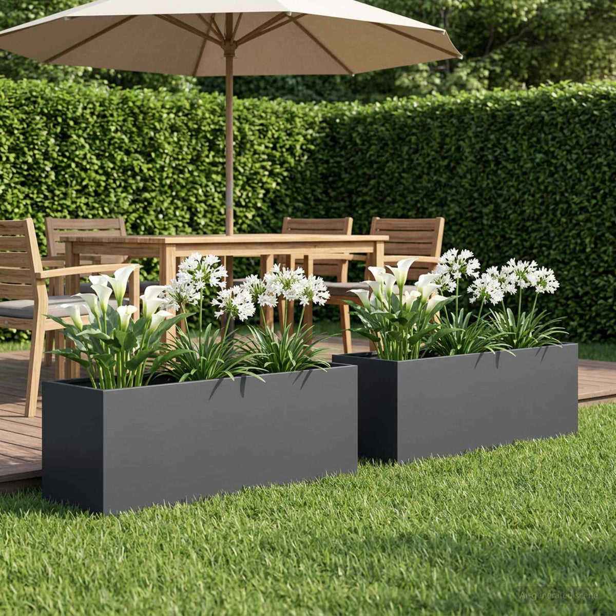 Plantenbak 2 st Antraciet 100 x 30 x 30 cm Koudgewalst staal is nu te koop bij PeponiXL, paradijselijk wonen!