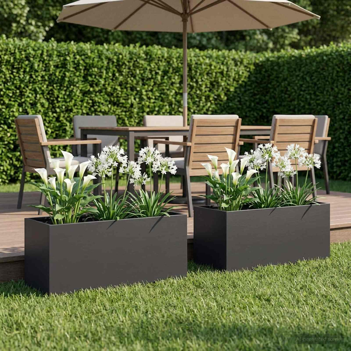 Plantenbak 2 st Zwart 100 x 40 x 40 cm Koudgewalst staal is nu te koop bij PeponiXL, paradijselijk wonen!