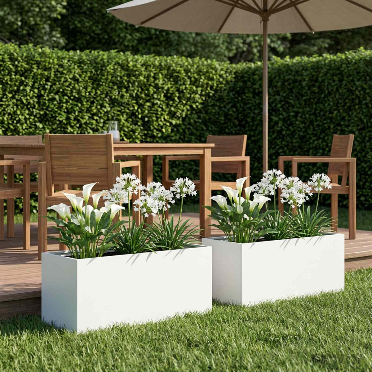 Plantenbak 2 st Wit 100 x 40 x 40 cm Koudgewalst staal is nu te koop bij PeponiXL, paradijselijk wonen!