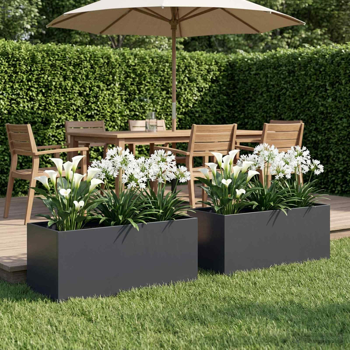Plantenbak 2 st Antraciet 100 x 40 x 40 cm Koudgewalst staal is nu te koop bij PeponiXL, paradijselijk wonen!