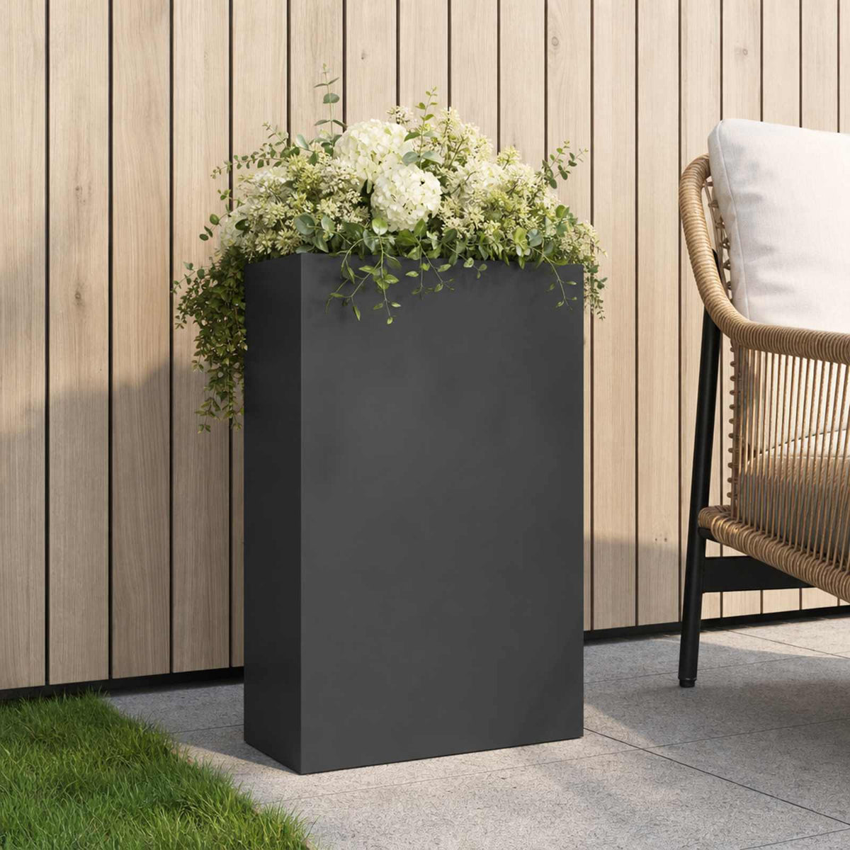 Plantenbak Antraciet 40 x 20 x 75 cm Koudgewalst staal is nu te koop bij PeponiXL, paradijselijk wonen!