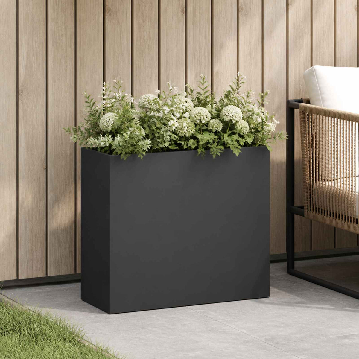 Plantenbak Zwart 50 x 20 x 40 cm Koudgewalst staal is nu te koop bij PeponiXL, paradijselijk wonen!