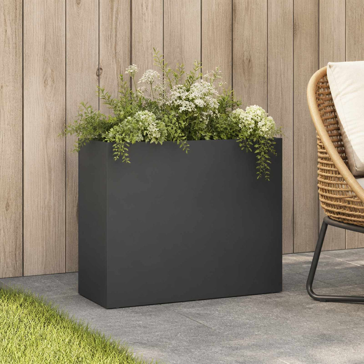 Plantenbak Antraciet 50 x 20 x 40 cm Koudgewalst staal is nu te koop bij PeponiXL, paradijselijk wonen!
