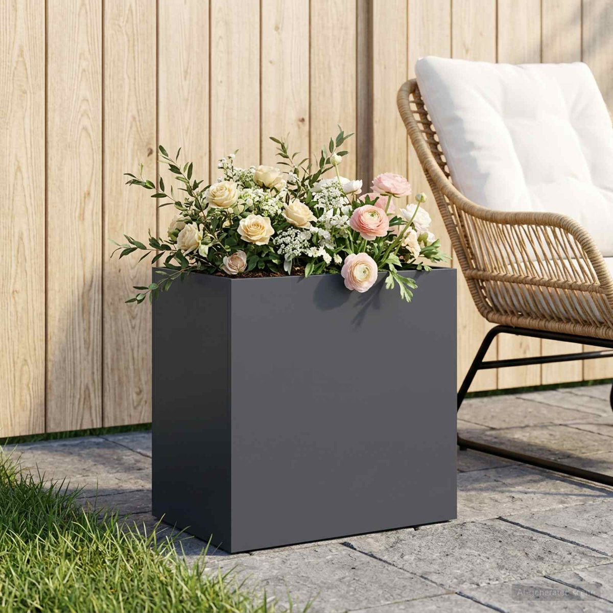 Plantenbak Antraciet 50 x 30 x 40 cm Koudgewalst staal is nu te koop bij PeponiXL, paradijselijk wonen!