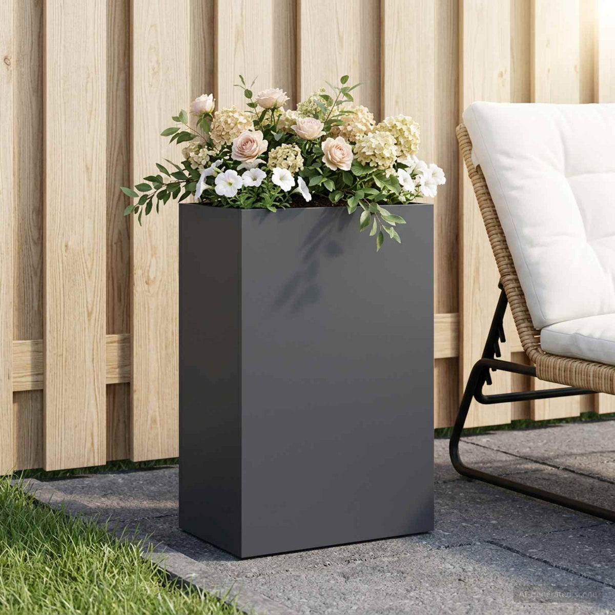Plantenbak Antraciet 50 x 30 x 75 cm Koudgewalst staal is nu te koop bij PeponiXL, paradijselijk wonen!
