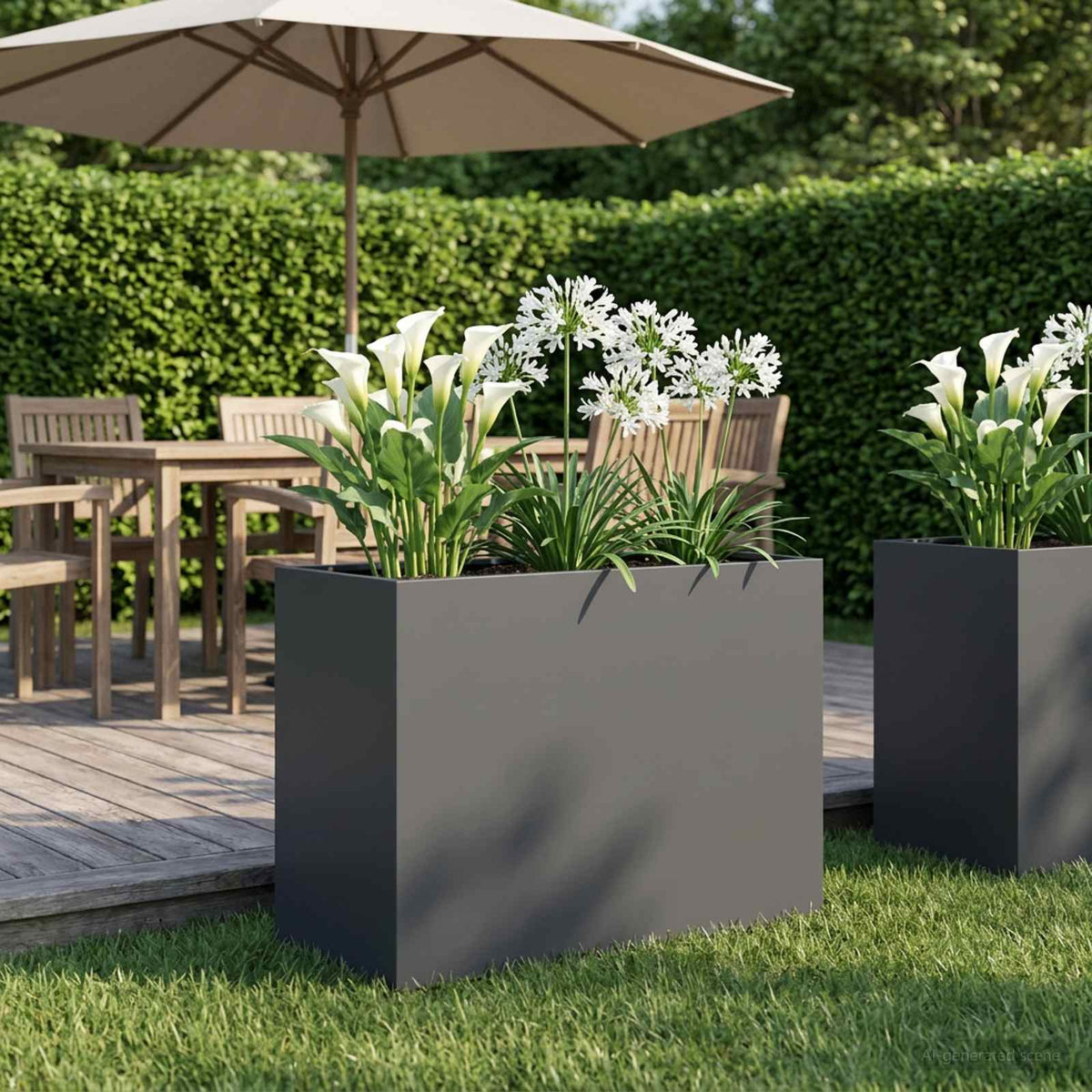 Plantenbak Antraciet 60 x 30 x 40 cm Koudgewalst staal is nu te koop bij PeponiXL, paradijselijk wonen!