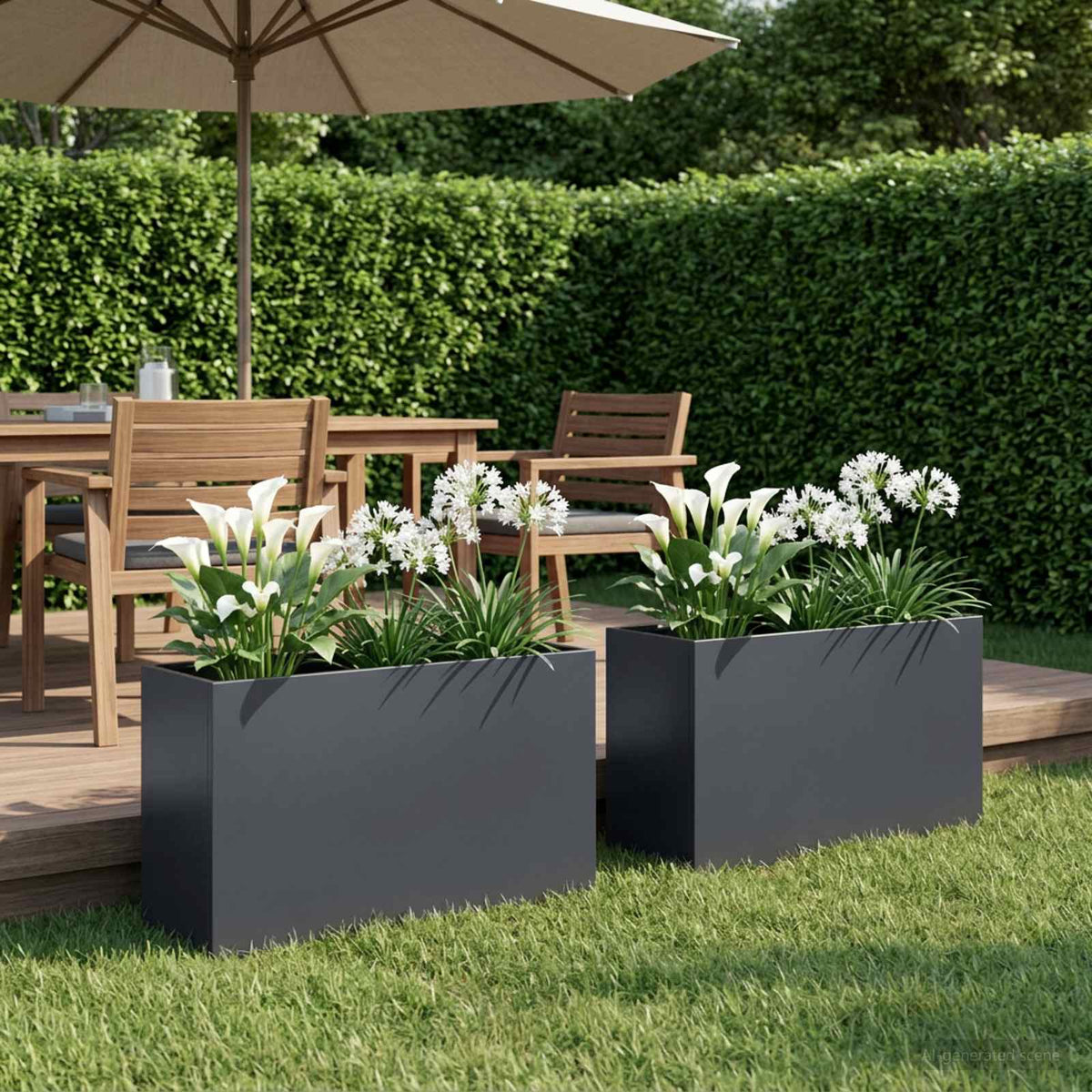 Plantenbak 2 st Antraciet 80 x 30 x 50 cm Koudgewalst staal is nu te koop bij PeponiXL, paradijselijk wonen!