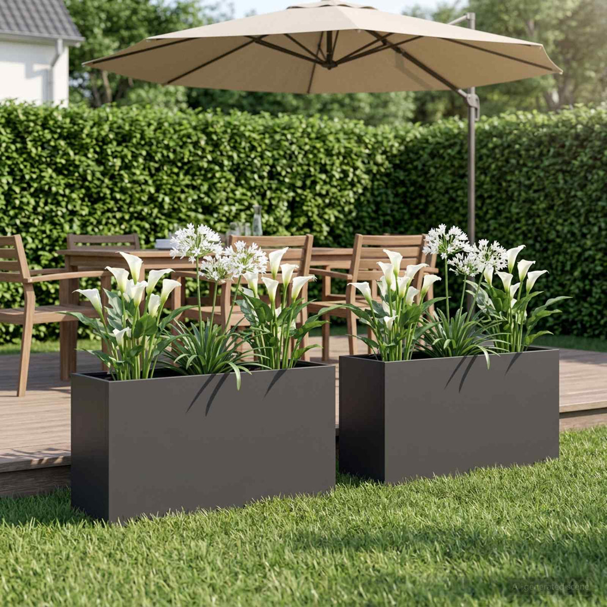 Plantenbak 2 st Zwart 100 x 30 x 40 cm Koudgewalst staal is nu te koop bij PeponiXL, paradijselijk wonen!