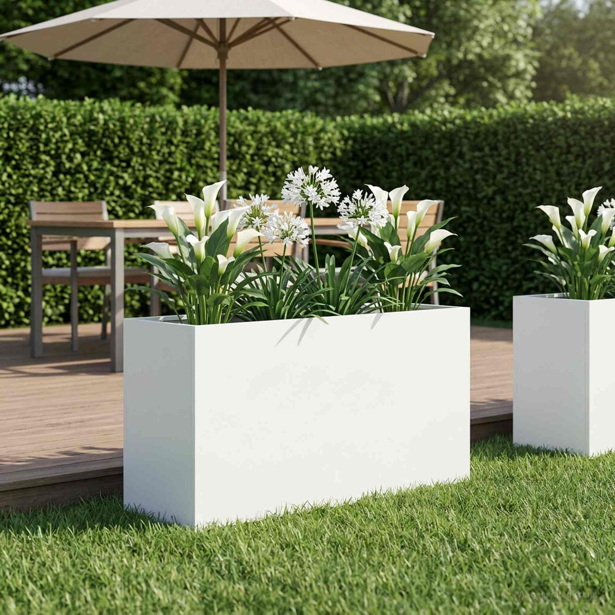 Plantenbak Wit 100 x 30 x 40 cm Koudgewalst staal is nu te koop bij PeponiXL, paradijselijk wonen!