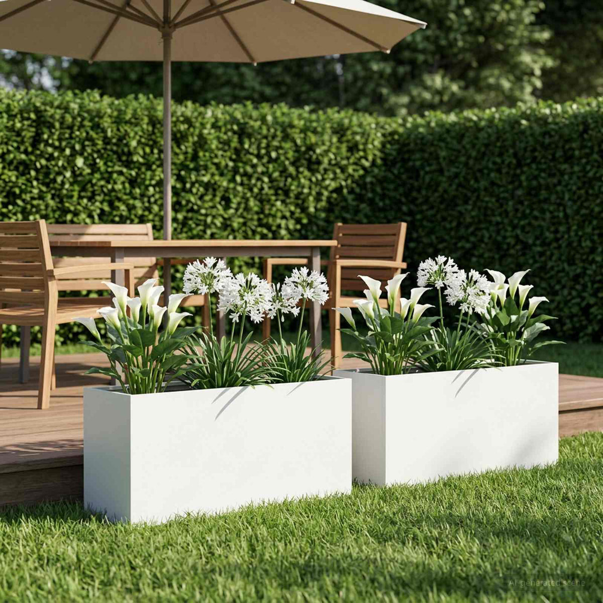 Plantenbak 2 st Wit 100 x 30 x 50 cm Koudgewalst staal is nu te koop bij PeponiXL, paradijselijk wonen!