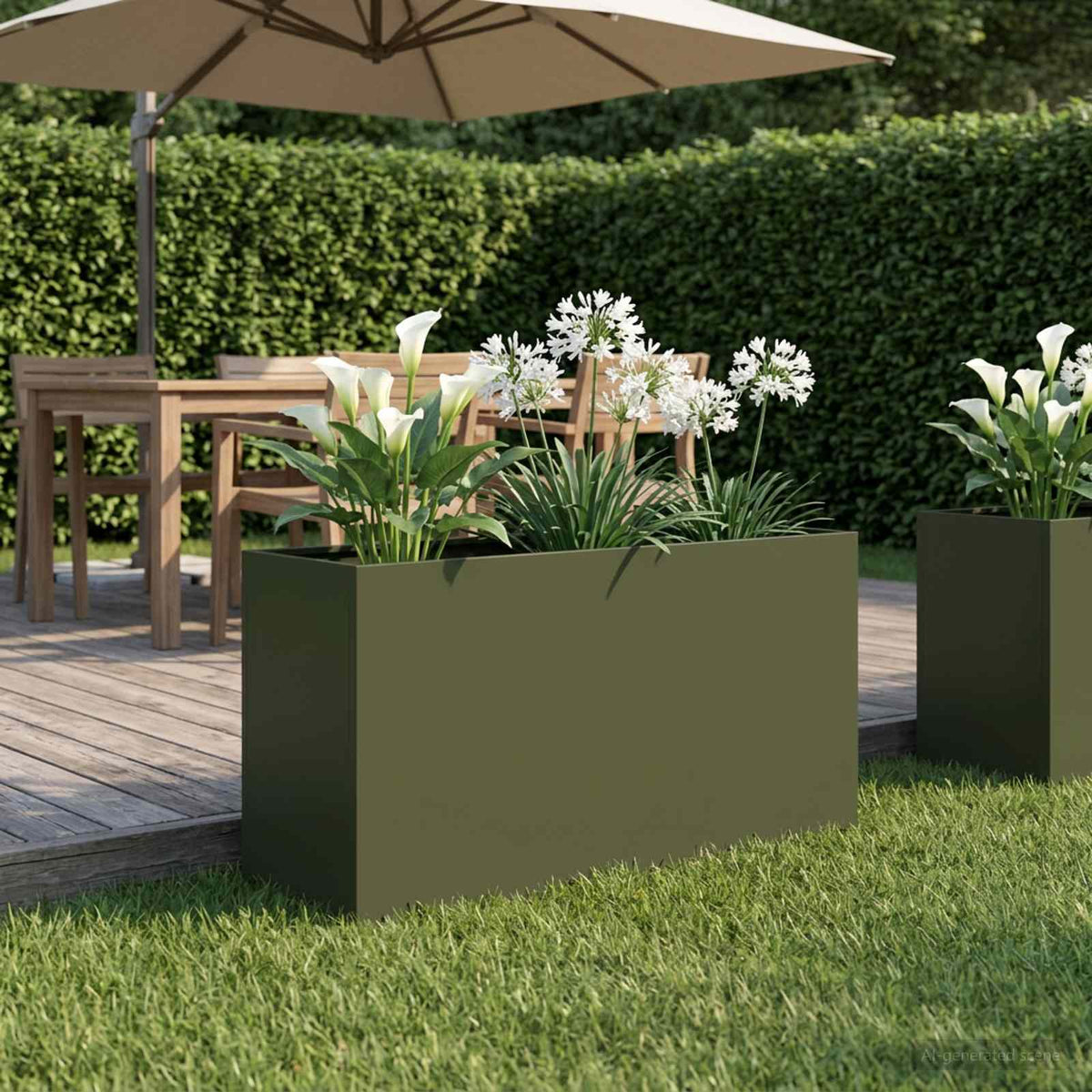 Plantenbak Olijfgroen 100 x 30 x 50 cm Koudgewalst staal is nu te koop bij PeponiXL, paradijselijk wonen!