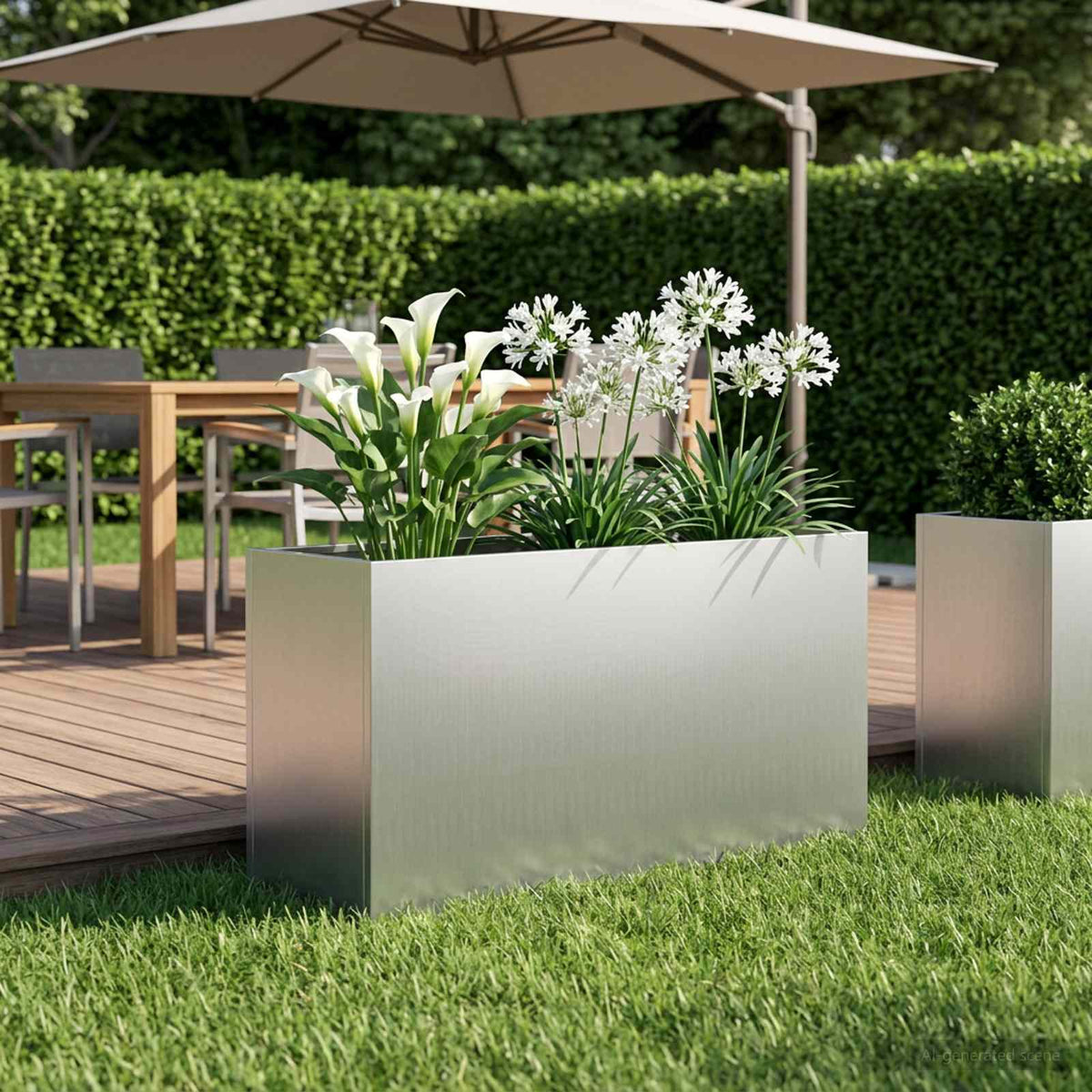 Plantenbak zilver 100 x 30 x 50 cm Gegalvaniseerd staal is nu te koop bij PeponiXL, paradijselijk wonen!