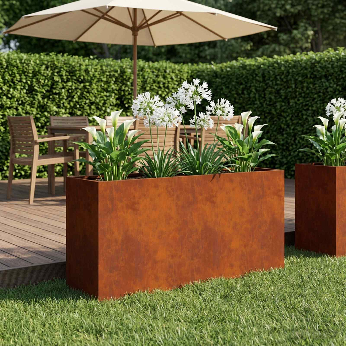 Plantenbak Roestkleurig 100 x 30 x 50 cm weervast staal is nu te koop bij PeponiXL, paradijselijk wonen!
