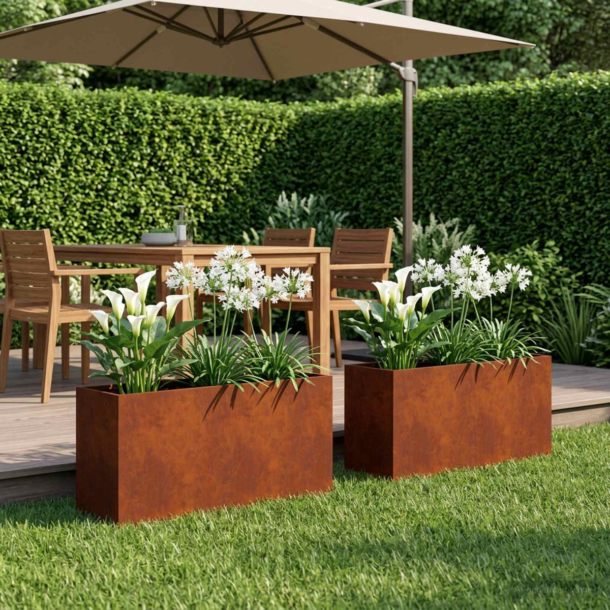 Plantenbak 2 st Roestkleurig 100 x 30 x 50 cm weervast staal is nu te koop bij PeponiXL, paradijselijk wonen!