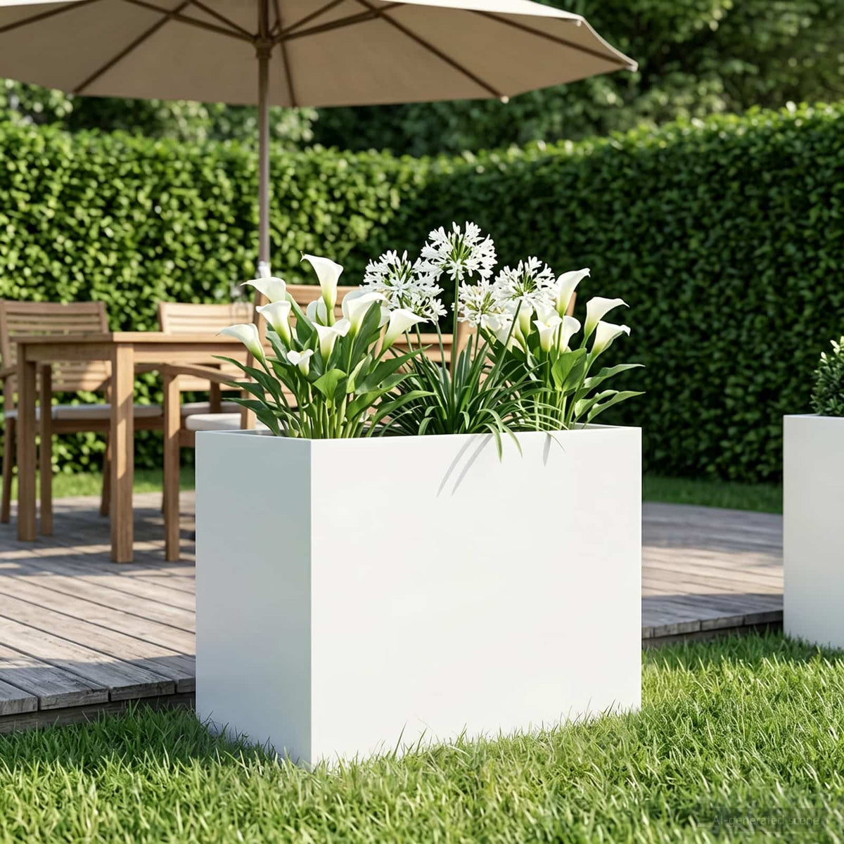 Plantenbak Wit 50 x 40 x 50 cm Koudgewalst staal is nu te koop bij PeponiXL, paradijselijk wonen!