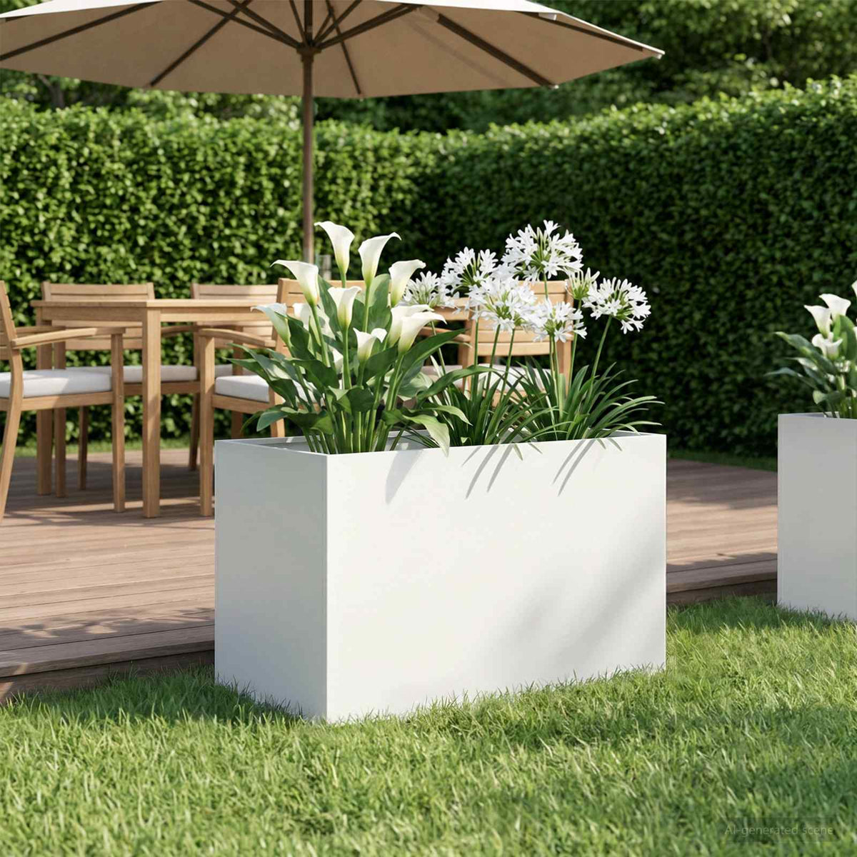 Plantenbak Wit 60 x 40 x 40 cm Koudgewalst staal is nu te koop bij PeponiXL, paradijselijk wonen!