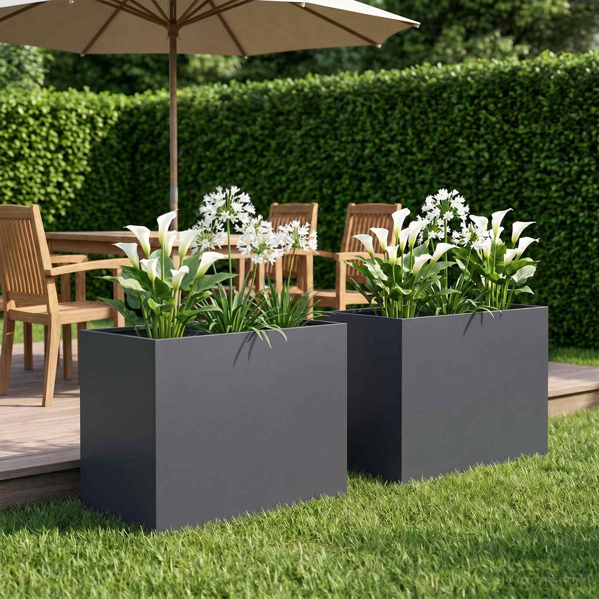 Plantenbak 2 st Antraciet 60 x 40 x 50 cm Koudgewalst staal is nu te koop bij PeponiXL, paradijselijk wonen!