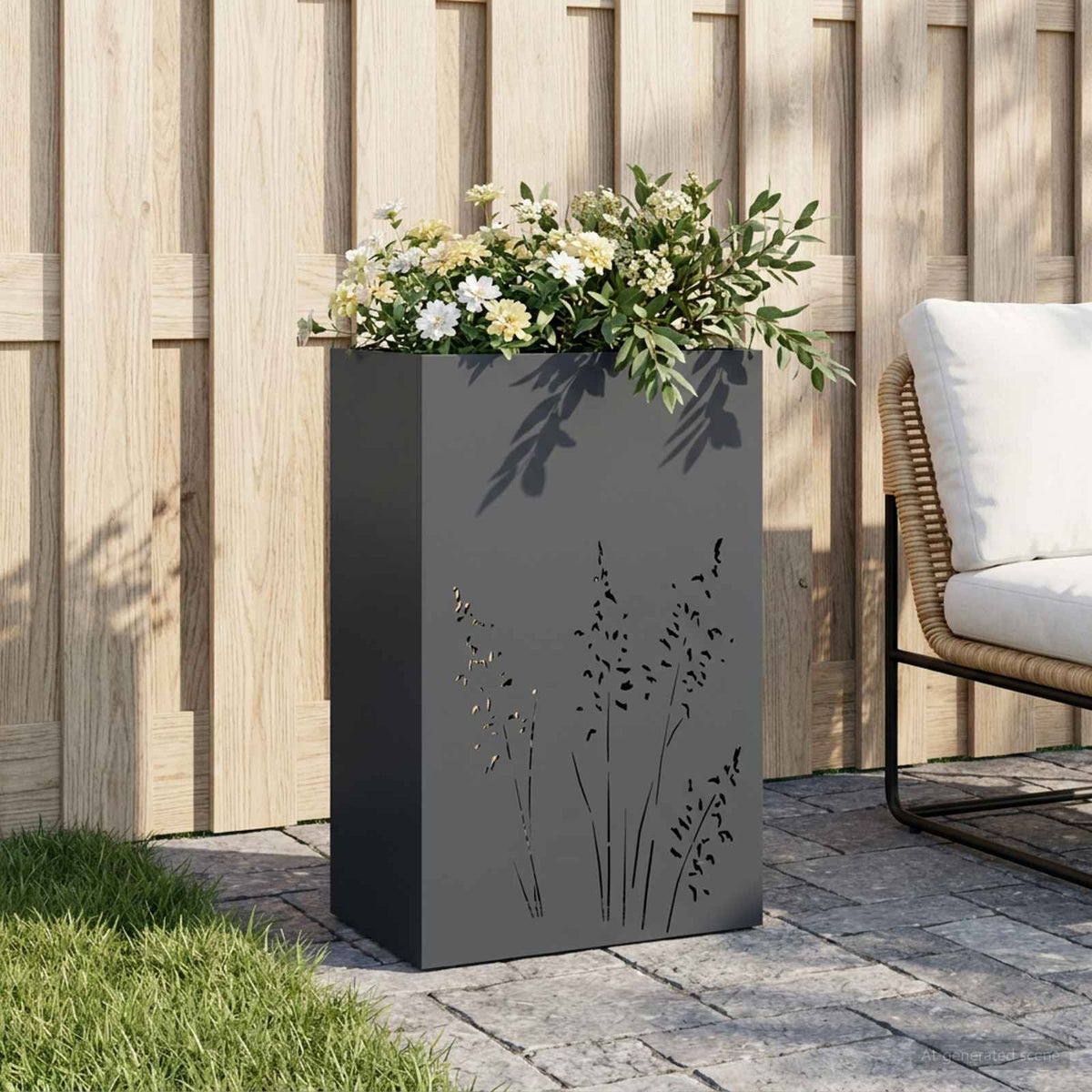 Plantenbak Antraciet 50 x 30 x 75 cm Koudgewalst staal is nu te koop bij PeponiXL, paradijselijk wonen!