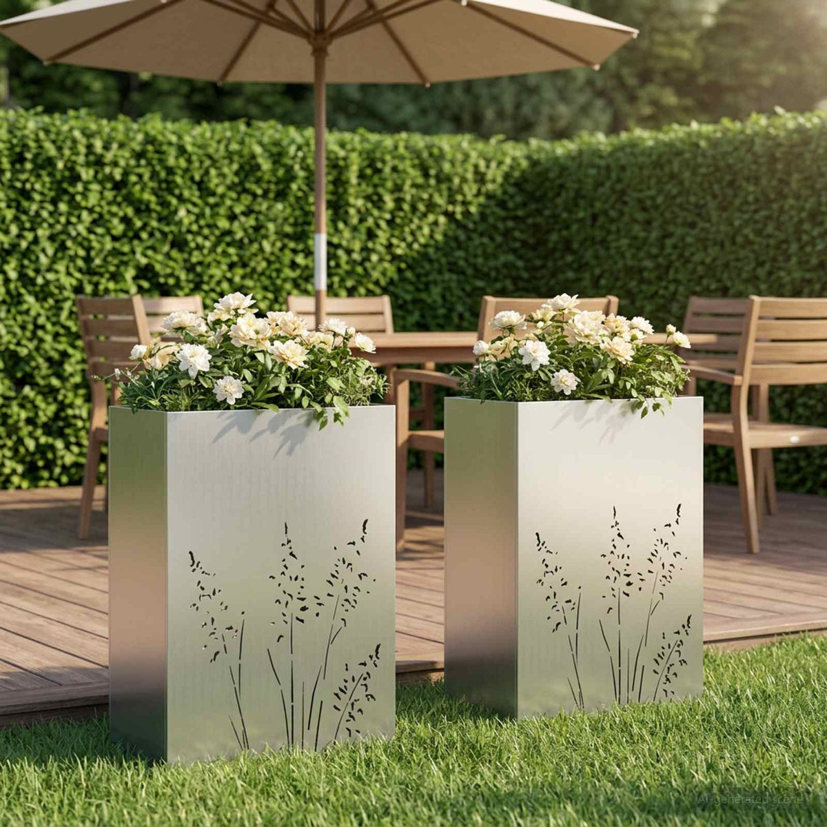 Plantenbak 2 st zilver 50 x 30 x 75 cm Gegalvaniseerd staal is nu te koop bij PeponiXL, paradijselijk wonen!