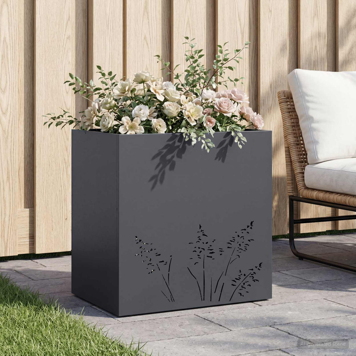 Plantenbak Antraciet 50 x 30 x 49 cm Koudgewalst staal is nu te koop bij PeponiXL, paradijselijk wonen!