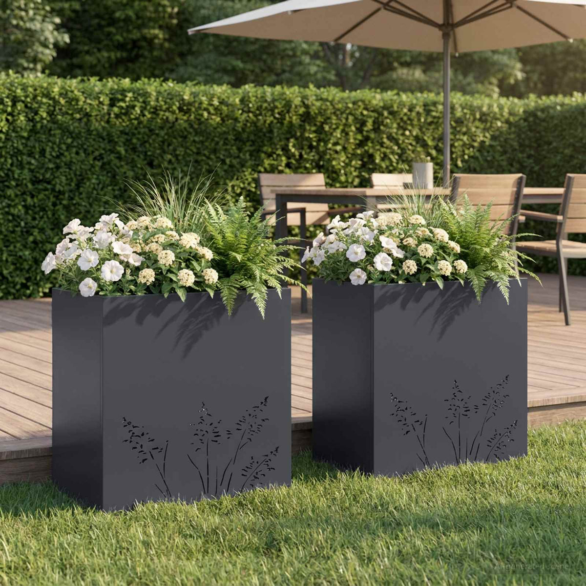 Plantenbak 2 st Antraciet 50 x 30 x 49 cm Koudgewalst staal is nu te koop bij PeponiXL, paradijselijk wonen!