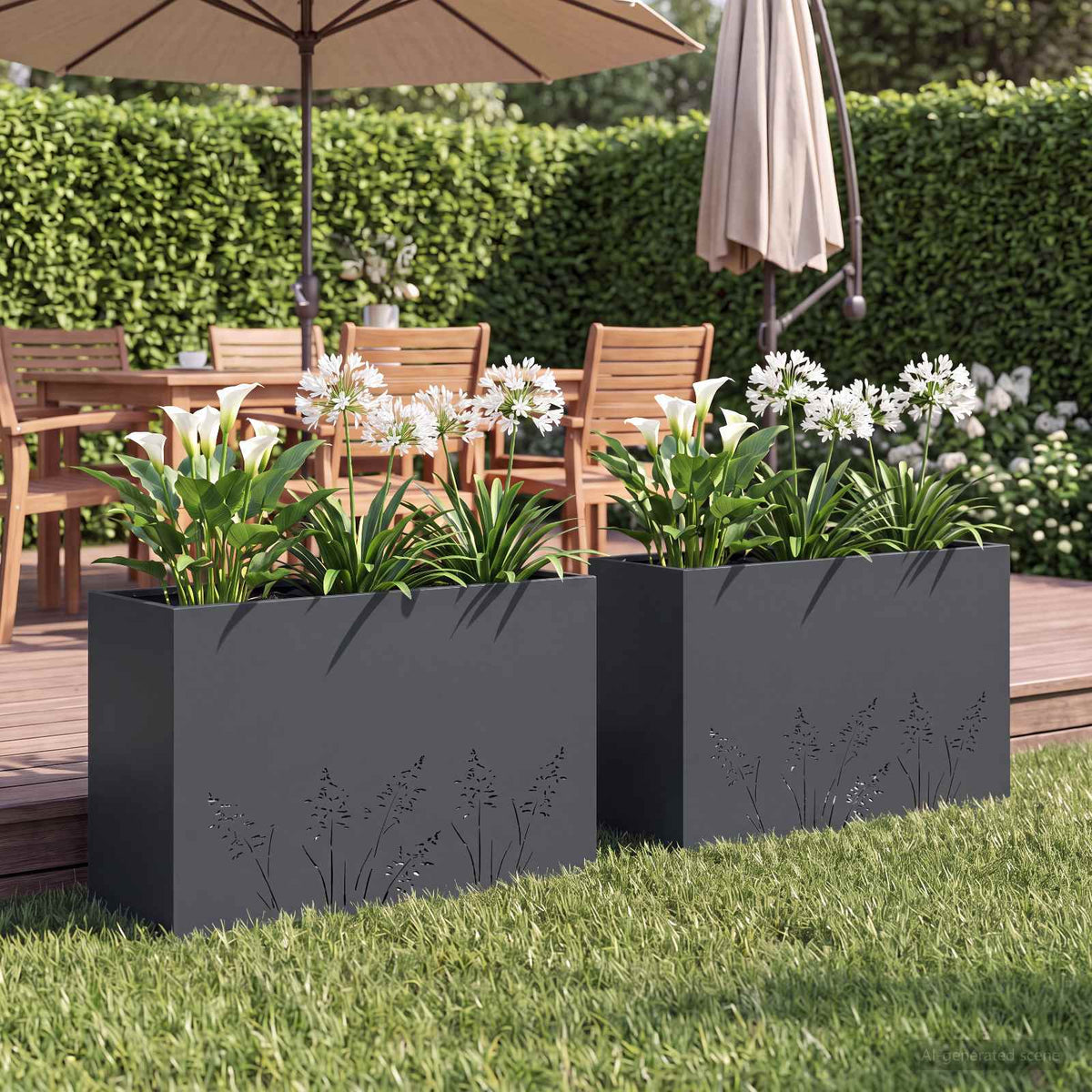 Plantenbak 2 st Antraciet 80 x 30 x 49 cm Koudgewalst staal is nu te koop bij PeponiXL, paradijselijk wonen!