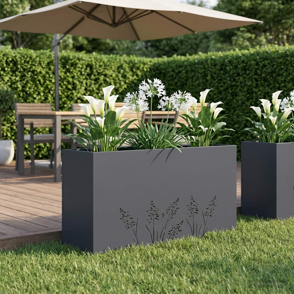 Plantenbak Antraciet 100 x 20 x 49 cm Koudgewalst staal is nu te koop bij PeponiXL, paradijselijk wonen!