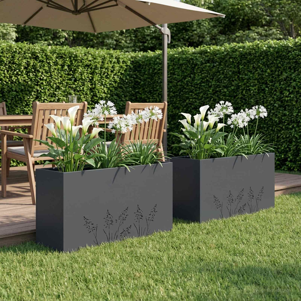 Plantenbak 2 st Antraciet 100 x 20 x 49 cm Koudgewalst staal is nu te koop bij PeponiXL, paradijselijk wonen!