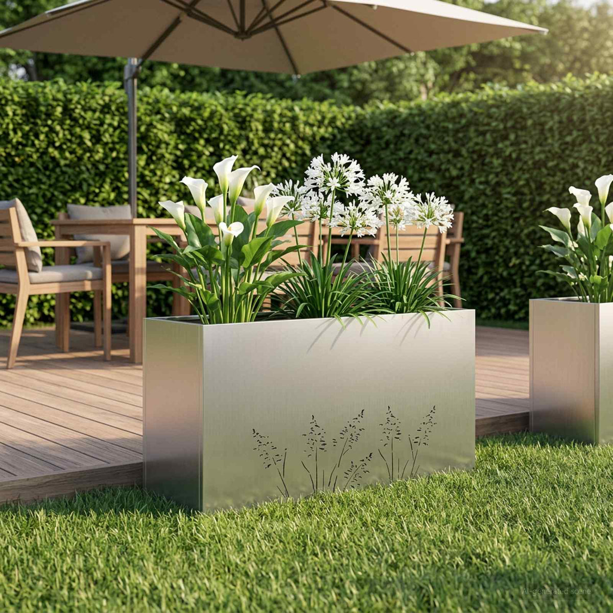 Plantenbak zilver 100 x 20 x 49 cm Gegalvaniseerd staal is nu te koop bij PeponiXL, paradijselijk wonen!