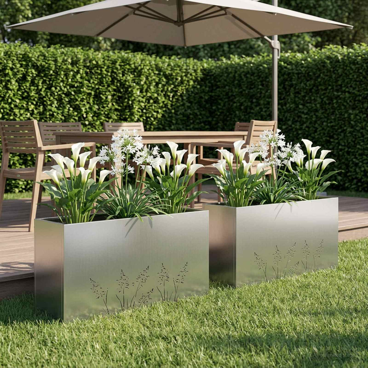 Plantenbak 2 st zilver 100 x 20 x 49 cm Gegalvaniseerd staal is nu te koop bij PeponiXL, paradijselijk wonen!