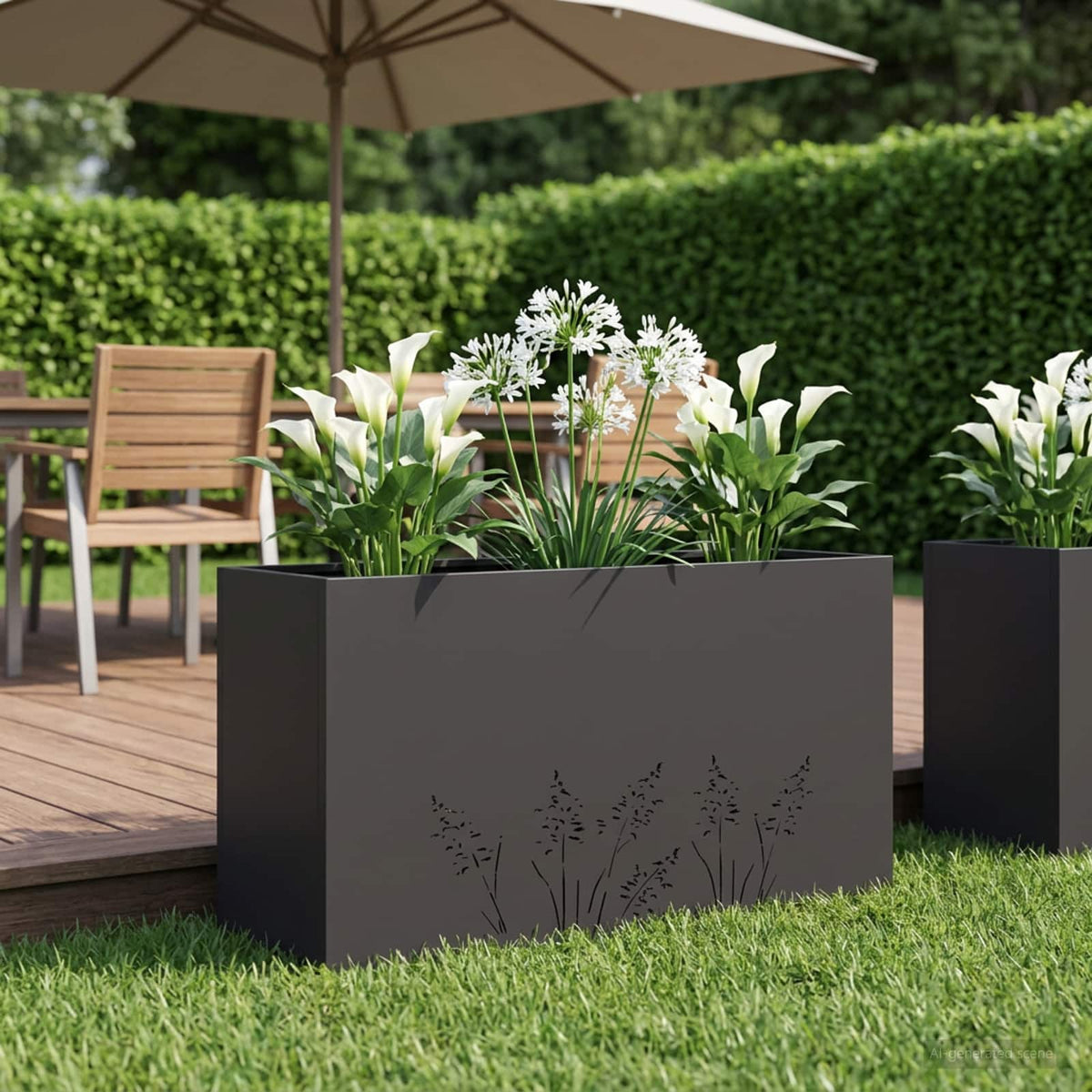 Plantenbak Zwart 100 x 30 x 49 cm Koudgewalst staal is nu te koop bij PeponiXL, paradijselijk wonen!