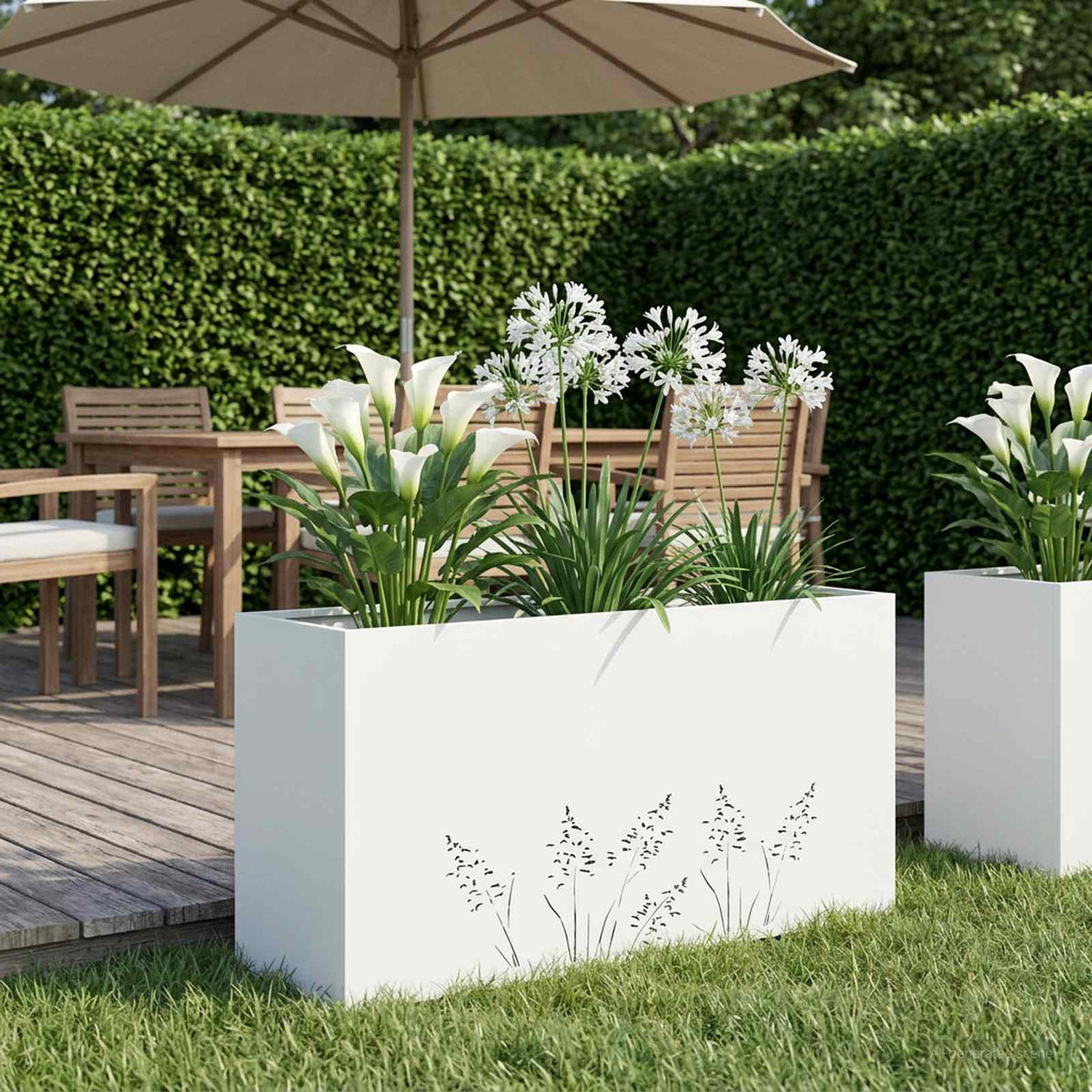 Plantenbak Wit 100 x 30 x 49 cm Koudgewalst staal is nu te koop bij PeponiXL, paradijselijk wonen!