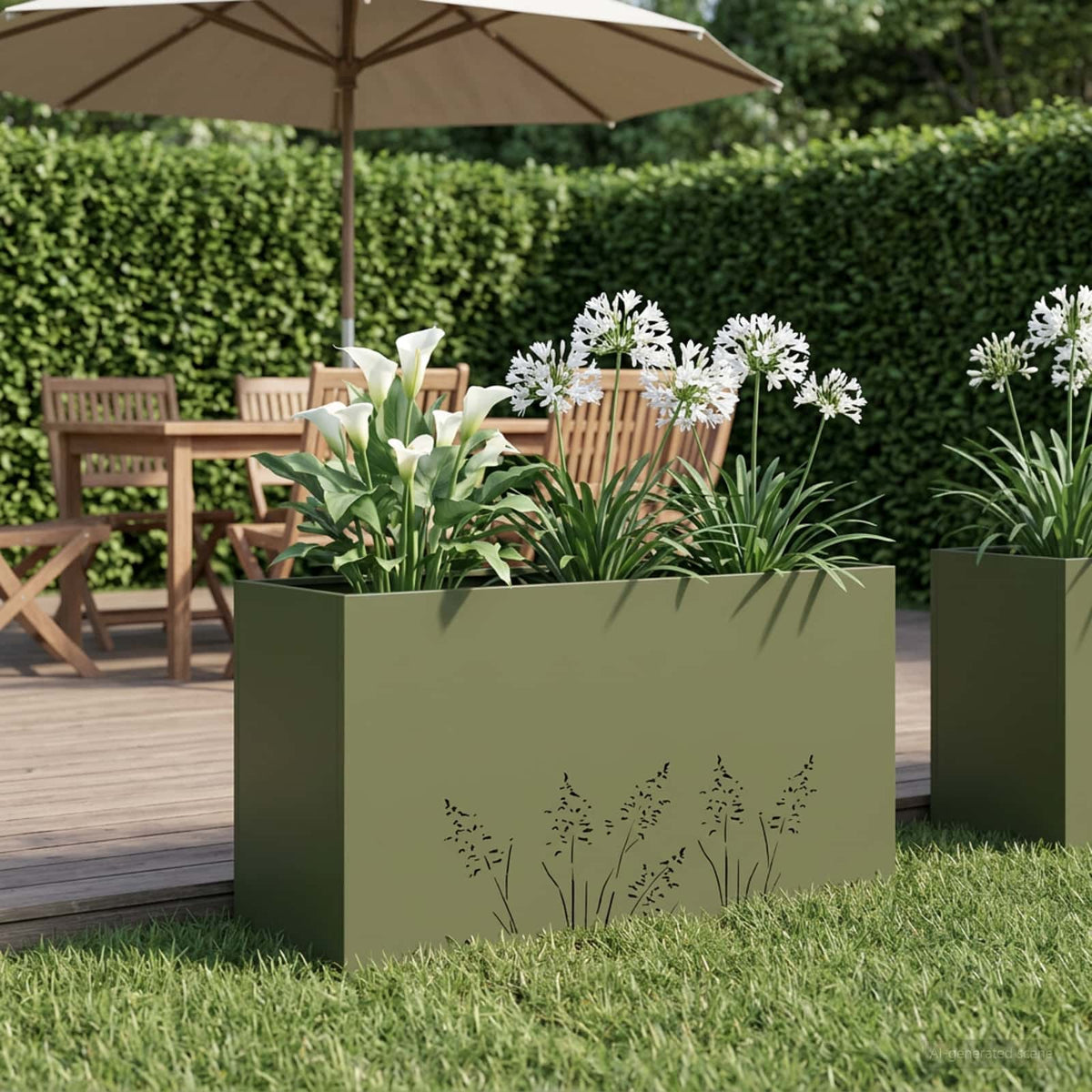 Plantenbak Olijfgroen 100 x 30 x 49 cm Koudgewalst staal is nu te koop bij PeponiXL, paradijselijk wonen!