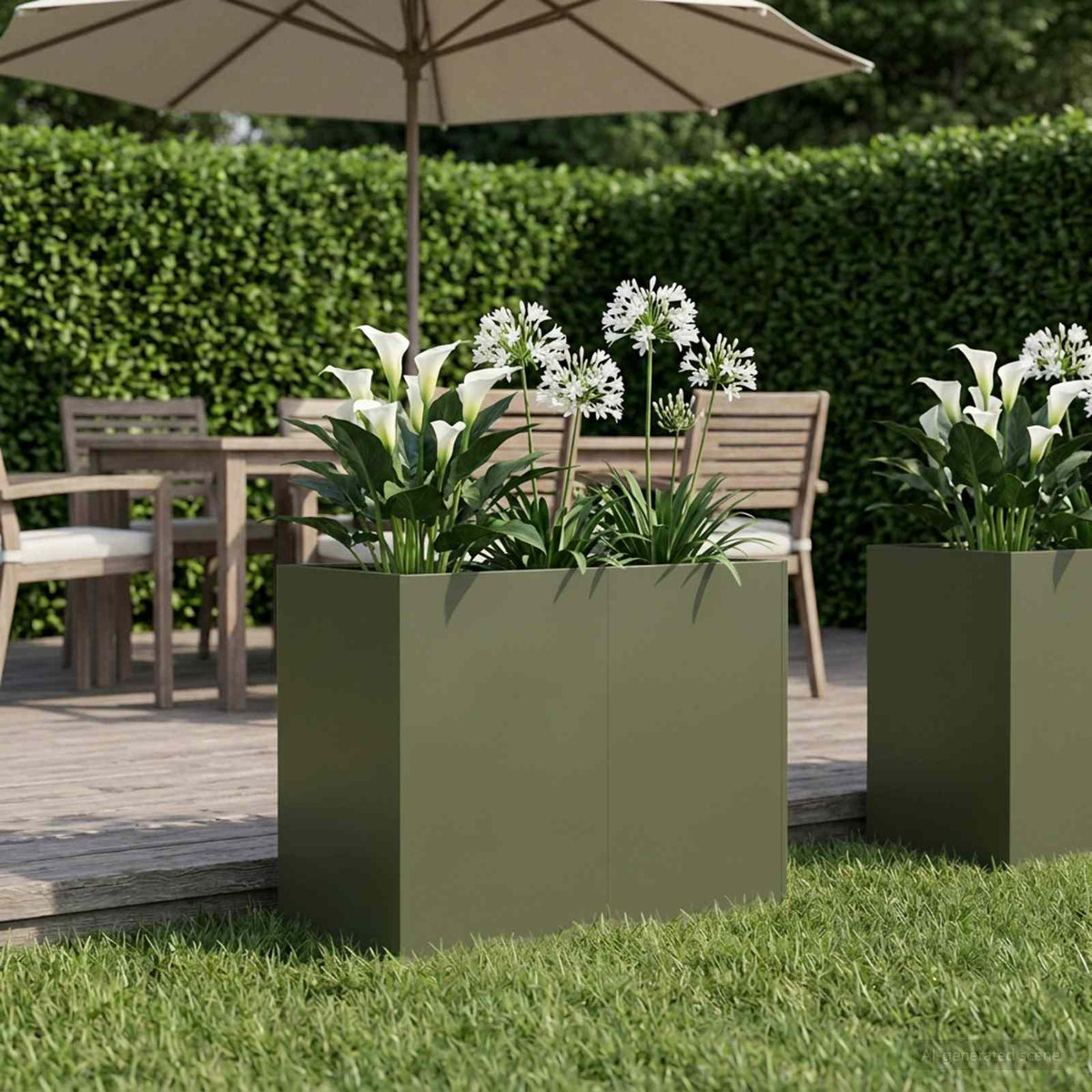 Plantenbak Olijfgroen 80 x 40 x 60 cm Koudgewalst staal is nu te koop bij PeponiXL, paradijselijk wonen!