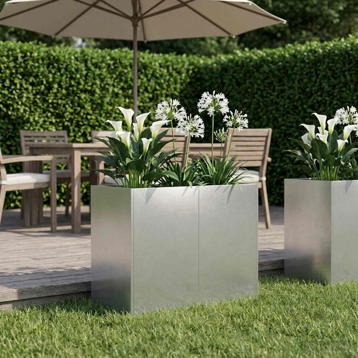 Plantenbak zilver 80 x 40 x 60 cm Roestvrij staal is nu te koop bij PeponiXL, paradijselijk wonen!