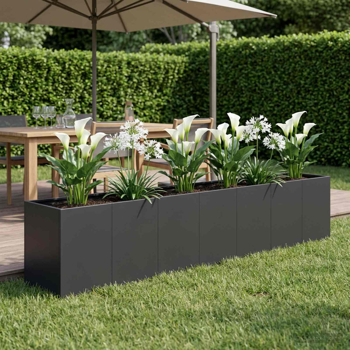 Plantenbak Zwart 280 x 40 x 60 cm Koudgewalst staal is nu te koop bij PeponiXL, paradijselijk wonen!