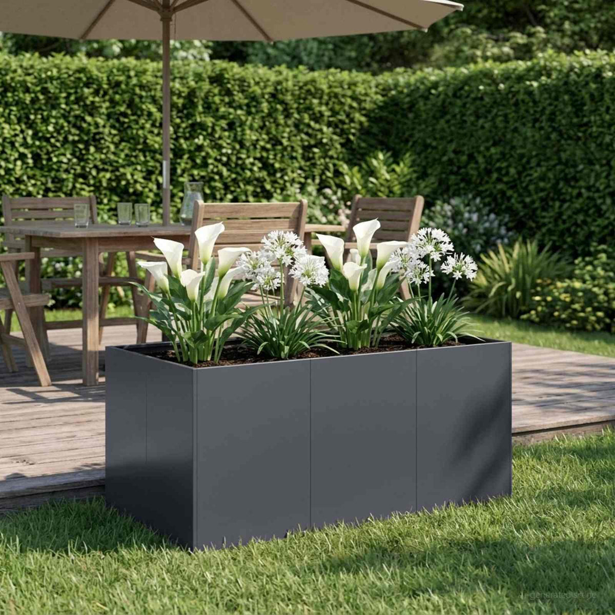 Plantenbak Antraciet 120 x 80 x 60 cm Koudgewalst staal is nu te koop bij PeponiXL, paradijselijk wonen!