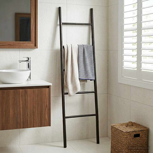 Deken Ladder Zwart 40 x 150 cm Bamboe is nu te koop bij PeponiXL, paradijselijk wonen!