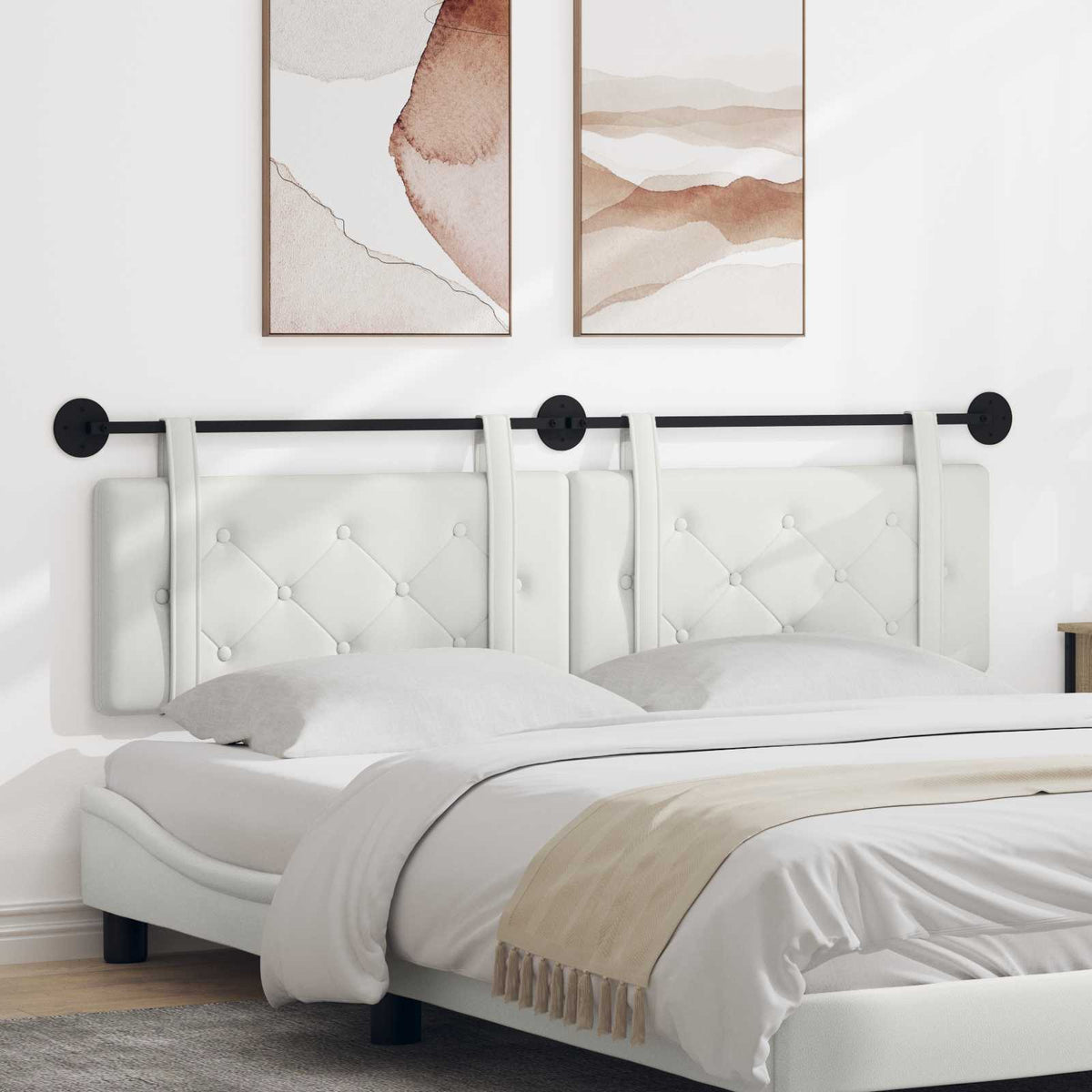 Hangend hoofdbord Wit Kunstleer is nu te koop bij PeponiXL, paradijselijk wonen!