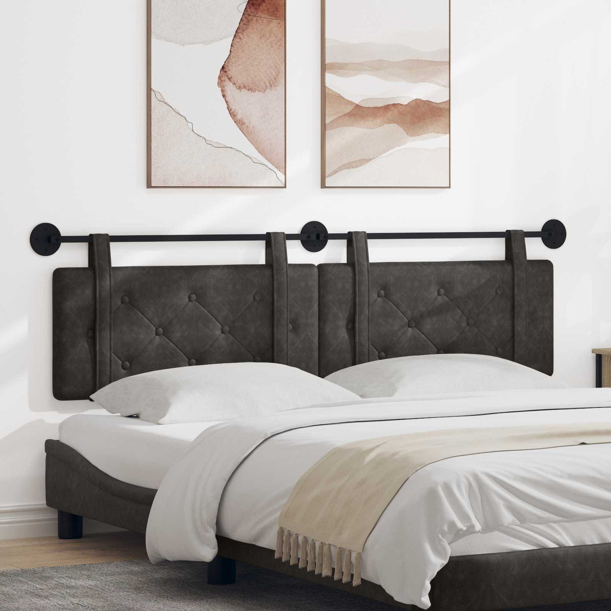 Hangend hoofdbord Zwart Antiek PU is nu te koop bij PeponiXL, paradijselijk wonen!