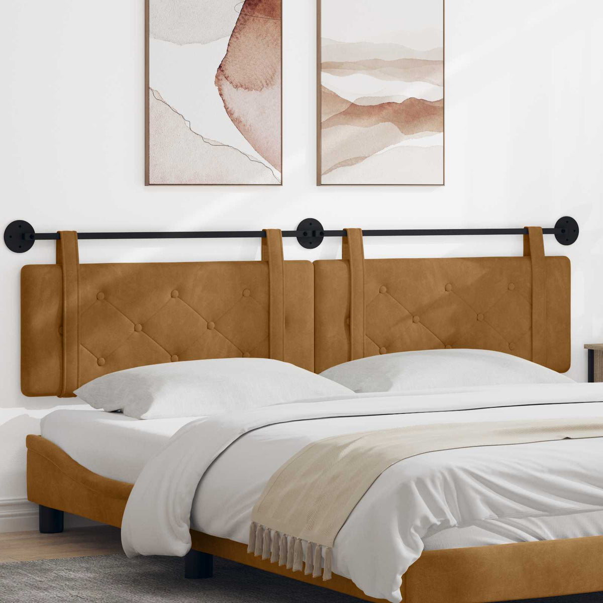 Hangend hoofdbord Bruin Fluweel is nu te koop bij PeponiXL, paradijselijk wonen!