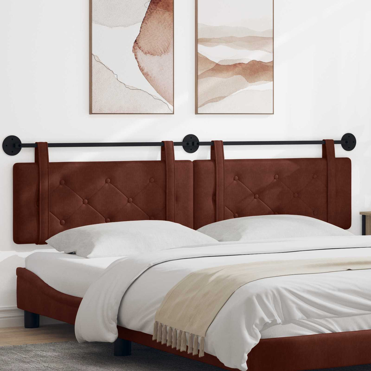 Hangend hoofdbord Glanzend Bruin Antiek PU is nu te koop bij PeponiXL, paradijselijk wonen!