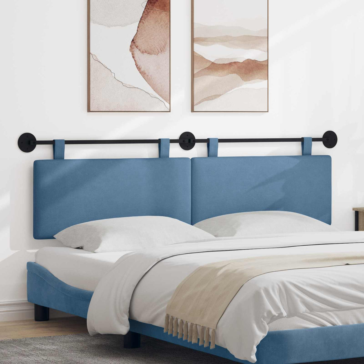 Hangend hoofdbord Blauw Katoen Stof is nu te koop bij PeponiXL, paradijselijk wonen!