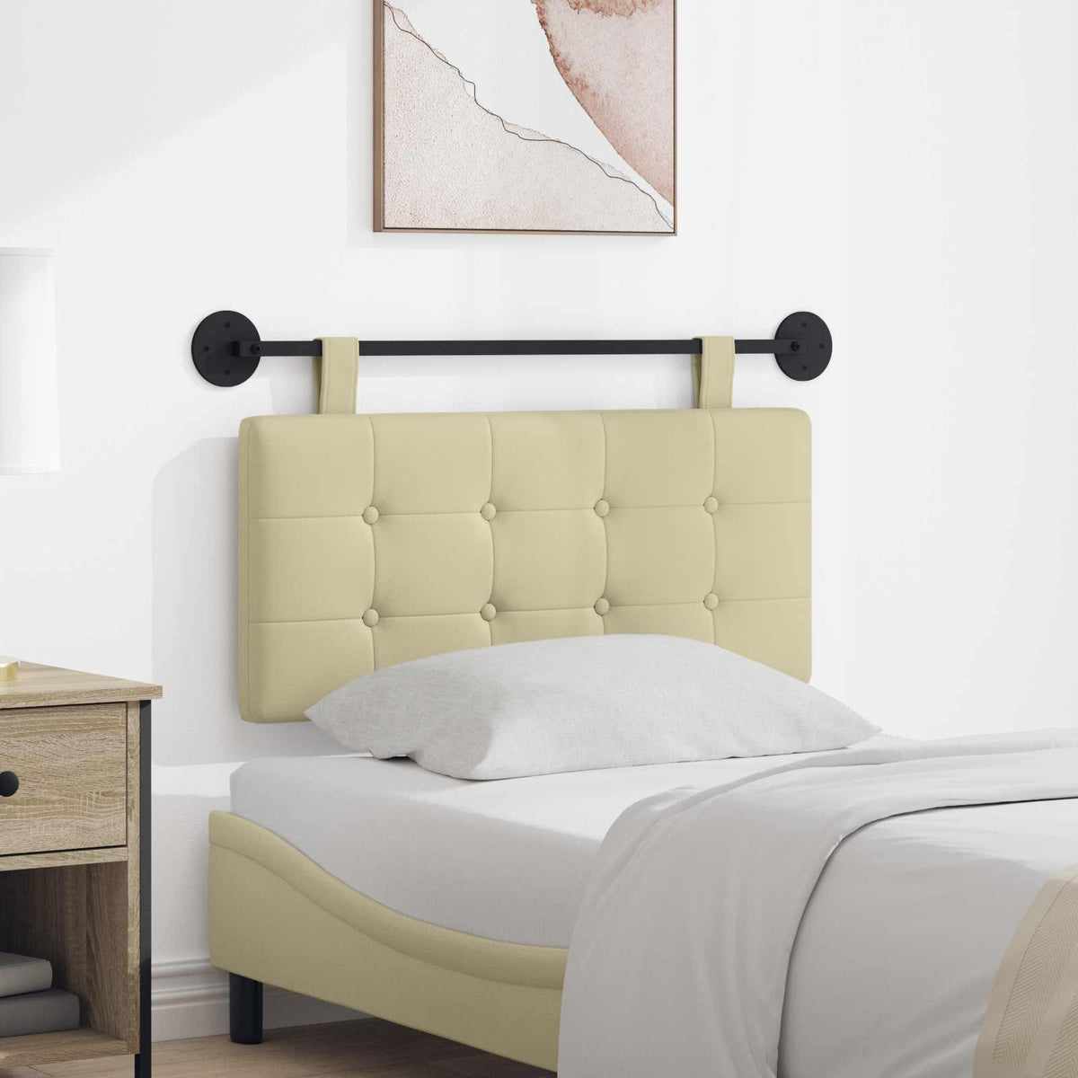 Hangend hoofdbord Crème Kunstleer is nu te koop bij PeponiXL, paradijselijk wonen!