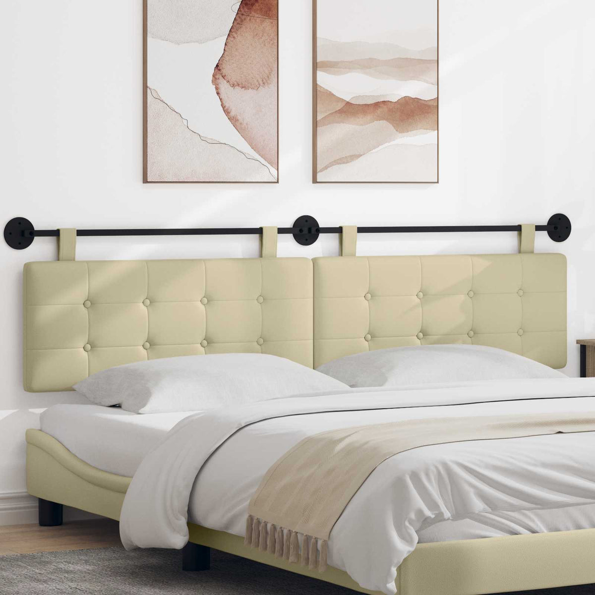 Hangend hoofdbord Crème Kunstleer is nu te koop bij PeponiXL, paradijselijk wonen!