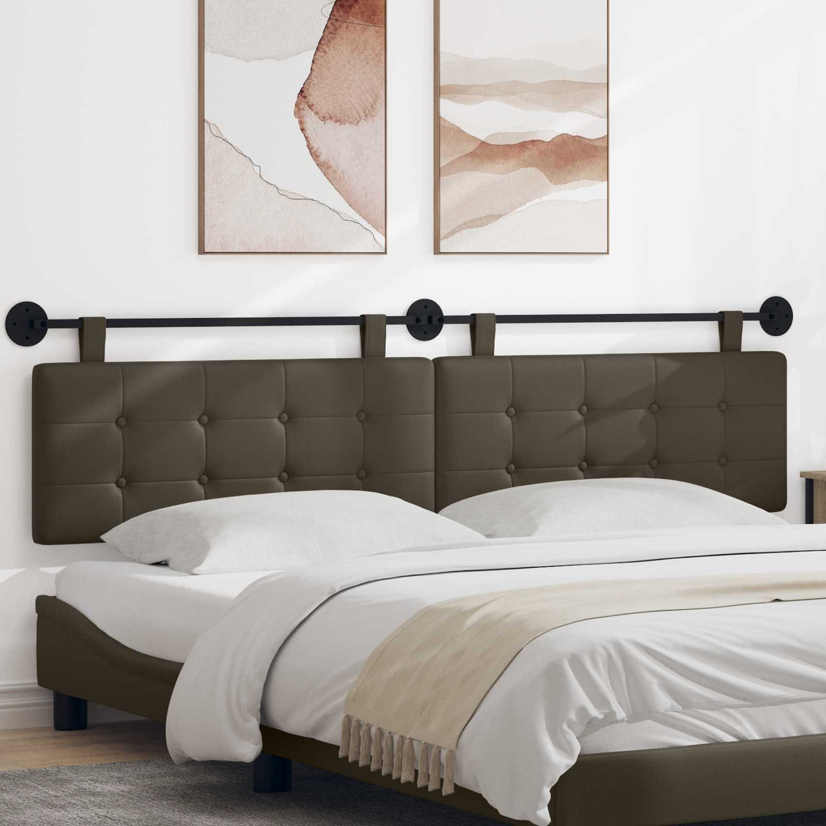 Hangend hoofdbord Grijs Kunstleer is nu te koop bij PeponiXL, paradijselijk wonen!