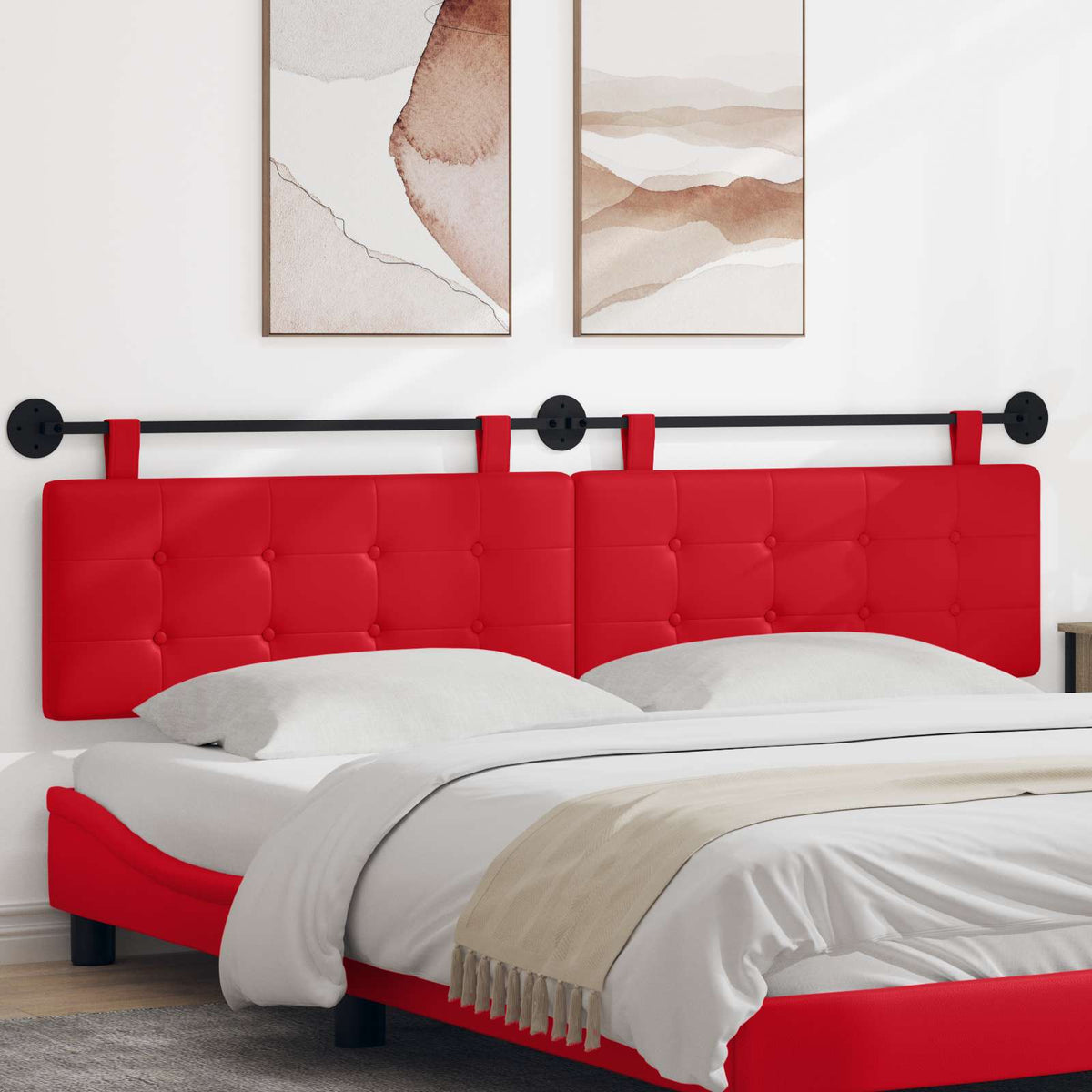Hangend hoofdbord Rood Kunstleer is nu te koop bij PeponiXL, paradijselijk wonen!