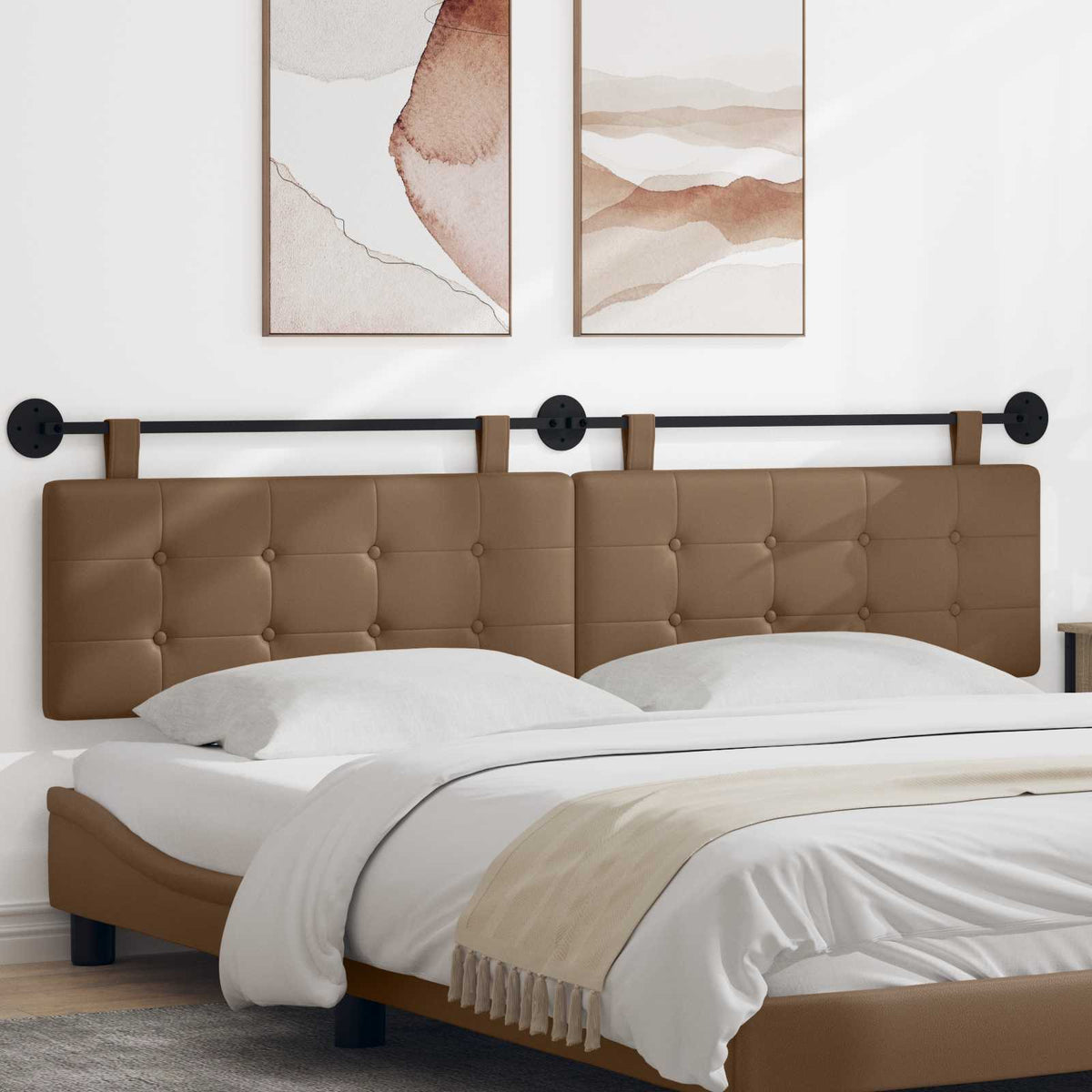 Hangend hoofdbord Cappuccino Kunstleer is nu te koop bij PeponiXL, paradijselijk wonen!