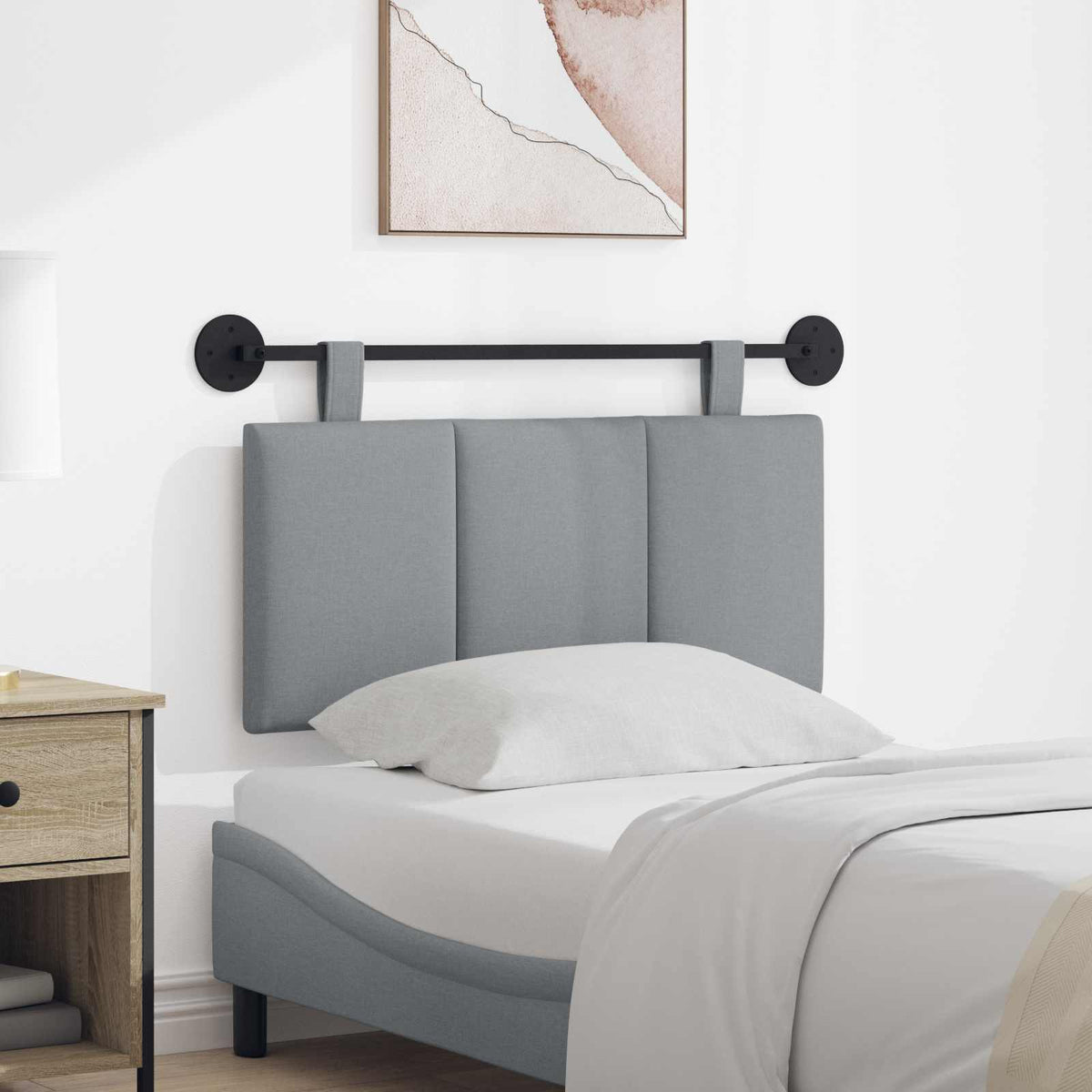Hangend hoofdbord Lichtgrijs Stof is nu te koop bij PeponiXL, paradijselijk wonen!